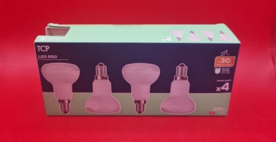 TCP LED R50 SMALL SCREW E14 - 4 PACK BULBS - 30W 330 LUMENS - WARM WHITE - Image 1 of 4