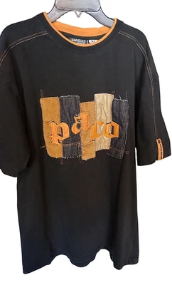 Paco Jeans Men's XL Black/Brown Short Sleeve T-Shirt 90's Y2K Vintage - Image 1 of 4