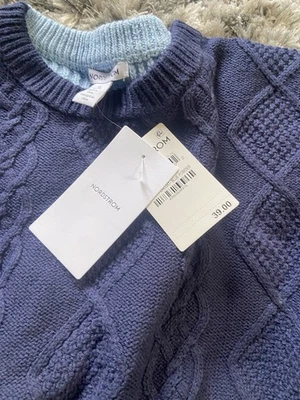 Nordstrom Abrigo Guisante Azul Marino SND Azul Polvo Niños Suéter Precio de venta sugerido por el fabricante: 39 B6 Talla 14-16 XL Niño Foto 1 de 4