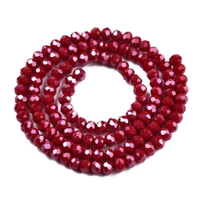 1 STRANG GLASRONDELLE FACETTIERT PERLLÜSTER 4x3 mm ca. 39 cm! .331 - Bild 1 von 3