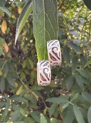 Vintage SILPADA 925 Sterling Silver Filigree Scroll Hoop Earrings - Image 1 of 4