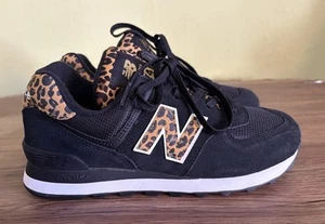 New Balance 574 Leopard Print On Black Women’s Size 7.5 NWOB - Picture 1 of 8