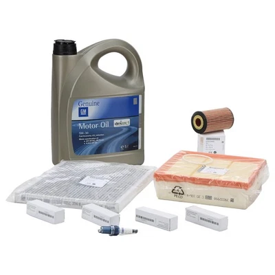 ORIGINAL Opel Inspektionskit + 5L 5W30 Dexos1 Gen3 Motoröl + 4x Zündkerze CORSA - Bild 1 von 4
