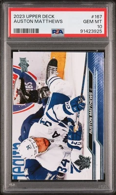 2023-24 Upper Deck Series 1 AUSTON MATTHEWS #167 Maple Leafs PSA 10 GEM MINT - Image 1 of 2