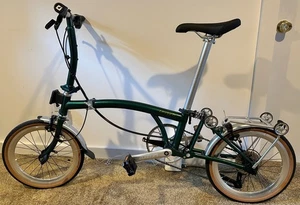 LITEPRO trifold 9 Speed "Brompton Clone" Bike (Green) 16" Wheels With EXTRAS - Picture 1 of 16