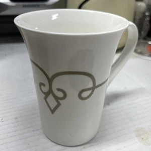 Taza de café Starbucks 2015 11 oz blanca con rollo de diamante en blanco y oro - Imagen 1 de 7