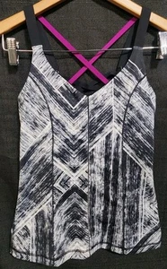 Lululemon Hot To Street Tank Heat Wave weiß schwarz Regal Pflaume Gr. 4 NEU - Bild 1 von 8