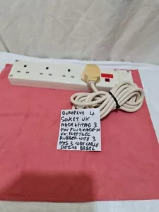 DURAPLUG 4 BUCHSEN VERLÄNGERUNGSKABEL HERGESTELLT IN UK CA. 3 MTS + GUMMI 3-POLIGER STECKER - Bild 1 von 14