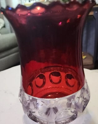 King’s Crown Ruby Stain Celery Vase- Antique. Great Christmas Holiday Decor  - Image 1 of 4