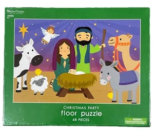 Christmas Party Kids Nativity Scene Floor Jigsaw Puzzle 48 Pieces NEW SEALED - Picture 1 of 5