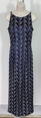 Vestido De Colección Jessica McClintock Talla 5/6 Púrpura Satinado Plata Bordado Abertura Alta Foto 1 de 4