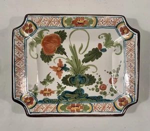 Handpainted Small Tray Signed C S Caterina Siena 7"x5.5" Floral Design A Mano - Picture 1 of 9