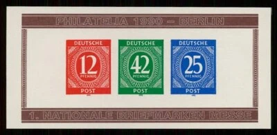 GERMANY EXHIBITION-BLOCK 1990 BERLIN PHILATELIA unperforated MNH m5357 - Image 1 of 2