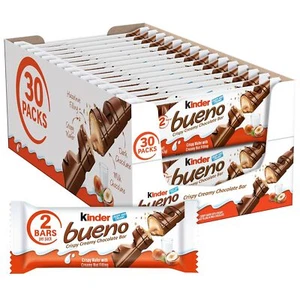 Kinder Bueno, Großpackung 30er Pack, Milchschokolade und Haselnusscreme, Strumpf 2 Riegel - Bild 1 von 1