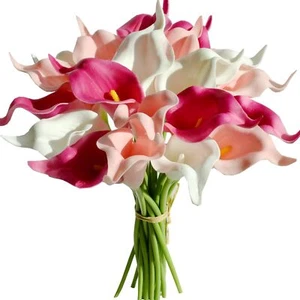 20pcs Shades of Pink Flowers Artificial Calla Lily Silk Fake Flowers 13.5" fo... - Picture 1 of 9