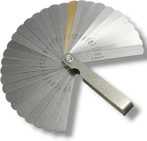 Misuratore di spessore calibro spessimetro 32 lame da 0,04 mm a 0,88 mm metrico - Foto 1 di 6