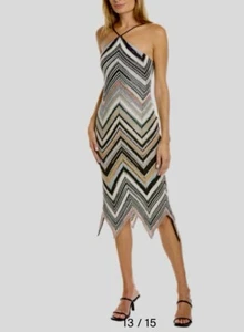 Missoni Zig Zag Knit Sequin Halter Dress - Picture 1 of 8