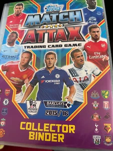 Carpeta de tarjetas coleccionables 15-16 Topps Match Attax Premier League con 415 tarjetas - Imagen 1 de 24