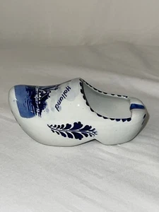 Vintage Delfter Blau Holland Holländische Windmühle Clog Schuh Keramik Aschenbecher - Bild 1 von 10