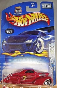 2003 Hot Wheels #25 First Editions 13/42 SWOOP COUPE Red w/5Sp-5Dot Dish Spokes - Picture 1 of 7