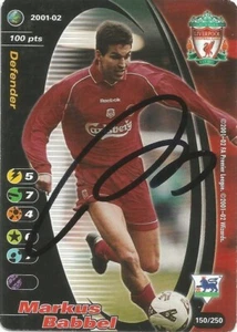 MARKUS BABBEL SIGNED LIVERPOOL 2001/2002 FOOTBALL CHAMPIONS TRADING CARD+COA - Picture 1 of 1