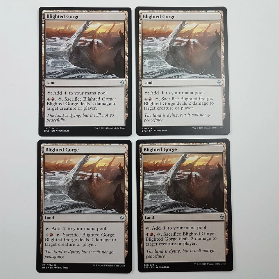 MTG Blighted Gorge x 4 Battle for Zendikar Uncommon UC Non Basic Land - Image 1 of 1