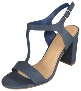 Sandalias de tacón alto con correa en T al tobillo Delicious para mujer punta abierta REGENT azul denim - Imagen 1 de 3