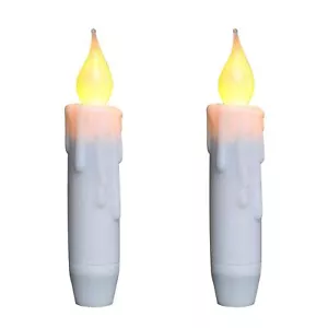 Flickering Taper Candles Led Drip Flameless Candles Battery Operated With Timer - Picture 1 of 6