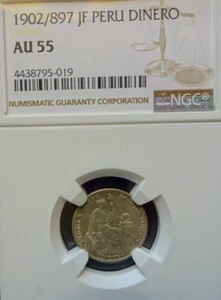 Peru 1902/897 JF Dinero AU 55 NGC - Picture 1 of 4