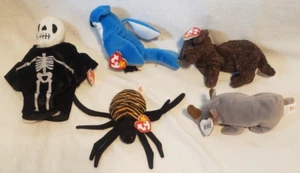 Ty Beanie babies Rare Retired Lot Of 5 Fetcher spike spinner rocket creepers A10 - Picture 1 of 6