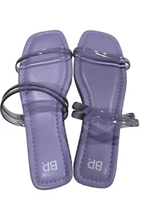 Nordstrom BP Viola Purple Braided Flat Slide Sandals Size 7.5 M - Picture 1 of 7