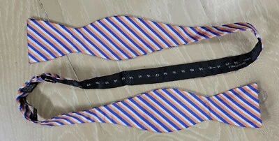 Pajarita de seda ajustable a rayas Saddlebred UF Gators colores para hombre Foto 1 de 4