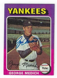 Autographed 1975 TOPPS #426 GEORGE MEDICH New York Yankees card Show Ticket - Picture 1 of 1
