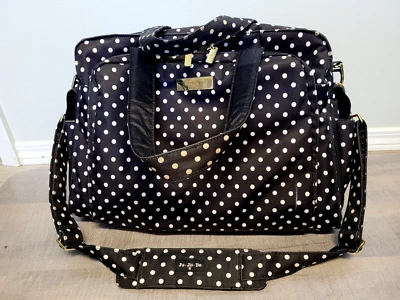 JU JU BE Gym Weekender Shoulder OVERNIGHT BAG Black & White Polka Dot Design - Image 1 of 4
