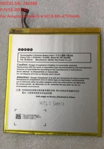 MC-28A8B8 58-000161 New Genuine 4750mAh Battery For Amazon Kindle Fire HD 8 6th - Picture 1 of 2