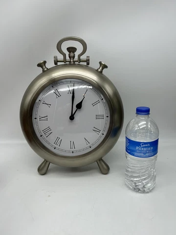 Large Pocket Watch Style  Desk or Display Area AA Battery Clock 14 Inches Tall Cover