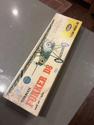 Guillows Fokker D-8 Cox .01 Engine Or Rubber Balsa Model Airplane Kit - Image 1 of 4