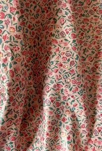 Antigua tela vintage de chintz de algodón floral Ditsy a pequeña escala ~ rosa verde - Imagen 1 de 8