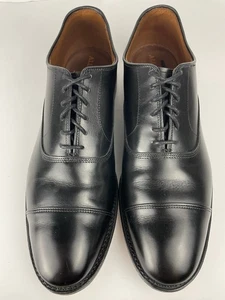 Allen Edmonds Park Avenue Cap-toe Oxford in pelle nera da uomo 12 D - Foto 1 di 17