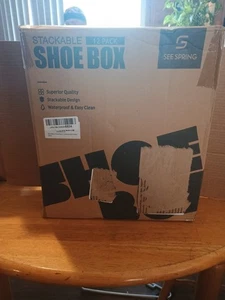NEU - Stapelbarer Schuh Organizer 12er Pack Schuh Aufbewahrungsbox bis Größe 13 - SEESPRING - Bild 1 von 4