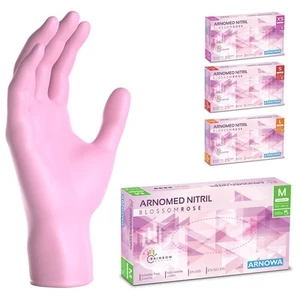 ARNOMED guanti monouso rosa guanti in nitrile M guanti monouso nitrile 100 - Foto 1 di 6