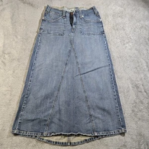 Y2K Levi Strauss Long Skirt Womens Size 14 Blue Denim 37+" - Picture 1 of 11