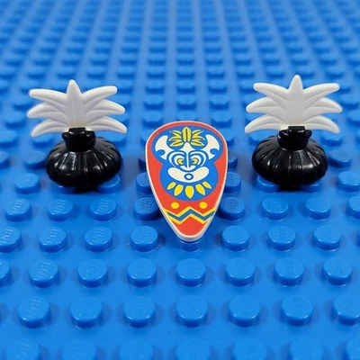 Vtg LEGO Pirates Islanders Shield Black Hair Headdress Plume Minifigure Part Lot - Image 1 of 4