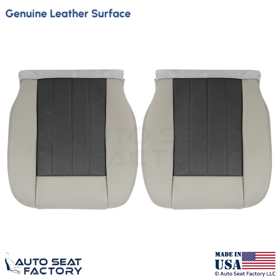 Cubiertas de asiento delanteras inferiores de cuero genuino tostadas para Dodge Durango 2004-2006 Foto 1 de 4
