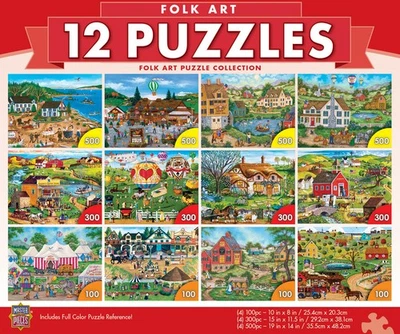 MasterPieces - Folk Art Jigsaw Puzzle Collection - 12 Pack - Image 1 of 4