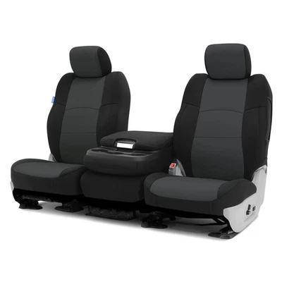 For Nissan Titan XD 16-21 Neosupreme 1st Row Black & Charcoal Custom Seat Covers - Image 1 of 4