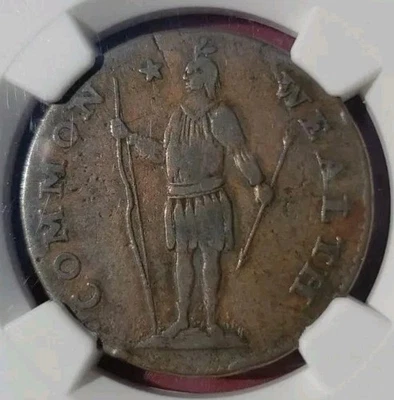 1788 Massachusetts Cent Error NGC VF25 & a 1781 North American Token SEGS - Image 1 of 4