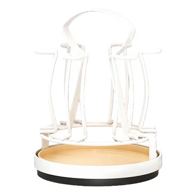 Estante giratorio de 6 ganchos para copas de vino para mesa de cocina organizador que ahorra espacio Foto 1 de 4