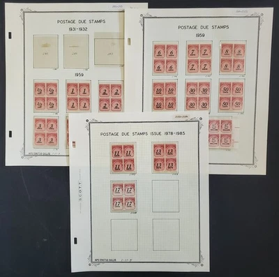 US Postage Due Stamps J88-104 VF NH Blocks of 4 CV $70 - Image 1 of 4