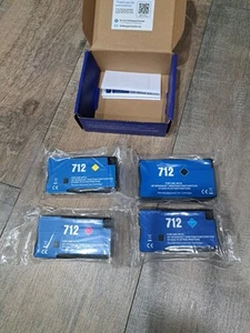 712XL Ink Cartridge 4PK High Yield For HP T650 T630 T230 T210 Plotter Printer - Afbeelding 1 van 1